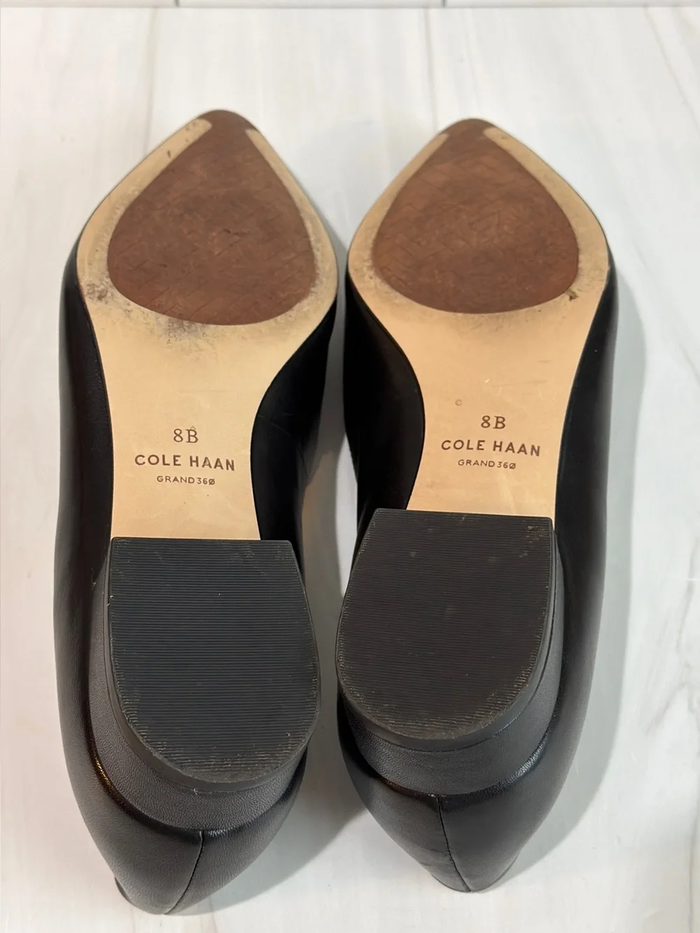 COLE HAAN VALANTINO POINTED TOE LOAFERS BLACK LEATHER SIZE 8 CAREER EASY WEAR